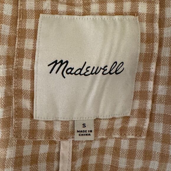 MADEWELL Linen Dorset Blazer in Gingham Check Plaid Women’s Size Small - Picture 8 of 9